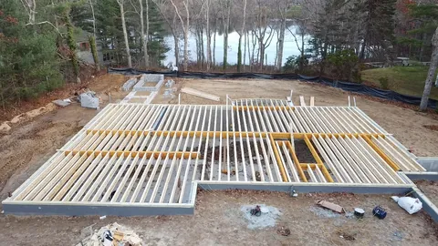 Floor system framed on a waterfront lot