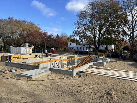 Foundation poured and the first-floor deck going on