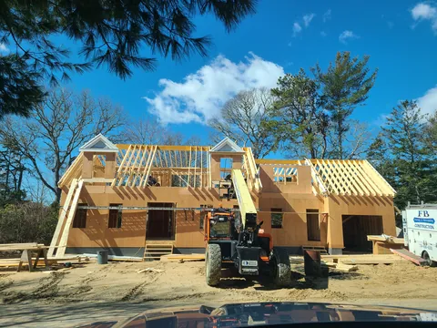 Two-story house in framing